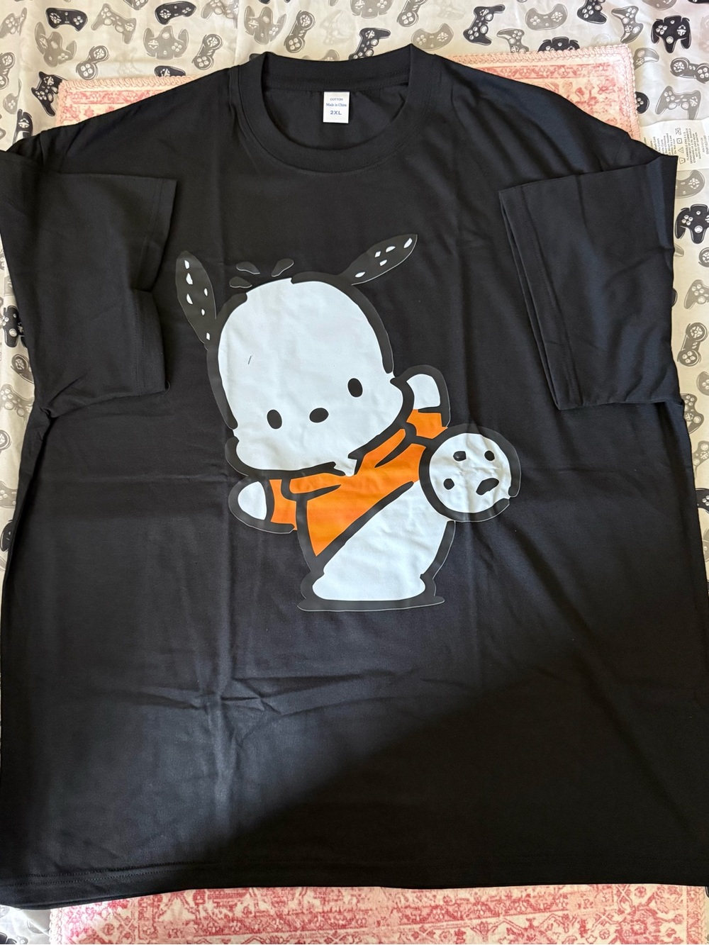 Black Pochacco Cotton Short Sleeve Tee